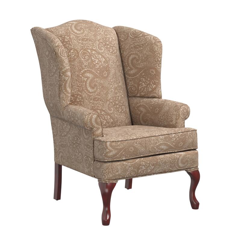Elaina Paisley Wingback Queen Anne Accent Chair by Greyson Living