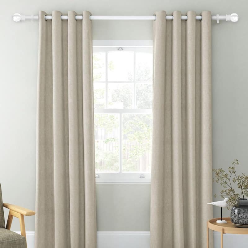 1-inch Diameter Crystal Ball Adjustable Single Drapery Curtain Rod