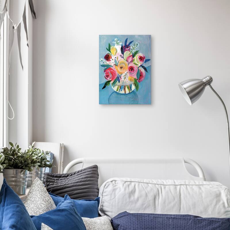 Glass Table Bouquet Canvas Art Print