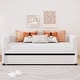 preview thumbnail 1 of 9, Twin Size Velvet Upholstered Daybed with Trundle Bed and Ergonomic Design Backrest, Apartment Livingroom Sofa Bed, Beige Beige