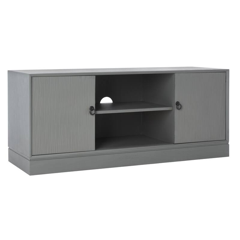 SAFAVIEH Bronwyn 2 Door 1 Shelf Media Stand - 47" W x 16" D x 20" H - 47Wx16Dx20H - Distressed Grey