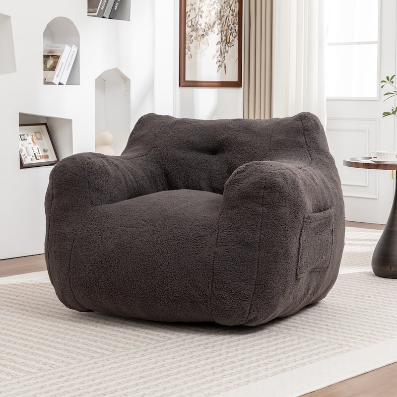 Bean Bag Chair, Bean Bag Sofa Chair with Armrests Stuffed High-Density Foam, Lazy Sofa Comfy Chairs BeanBag Chair