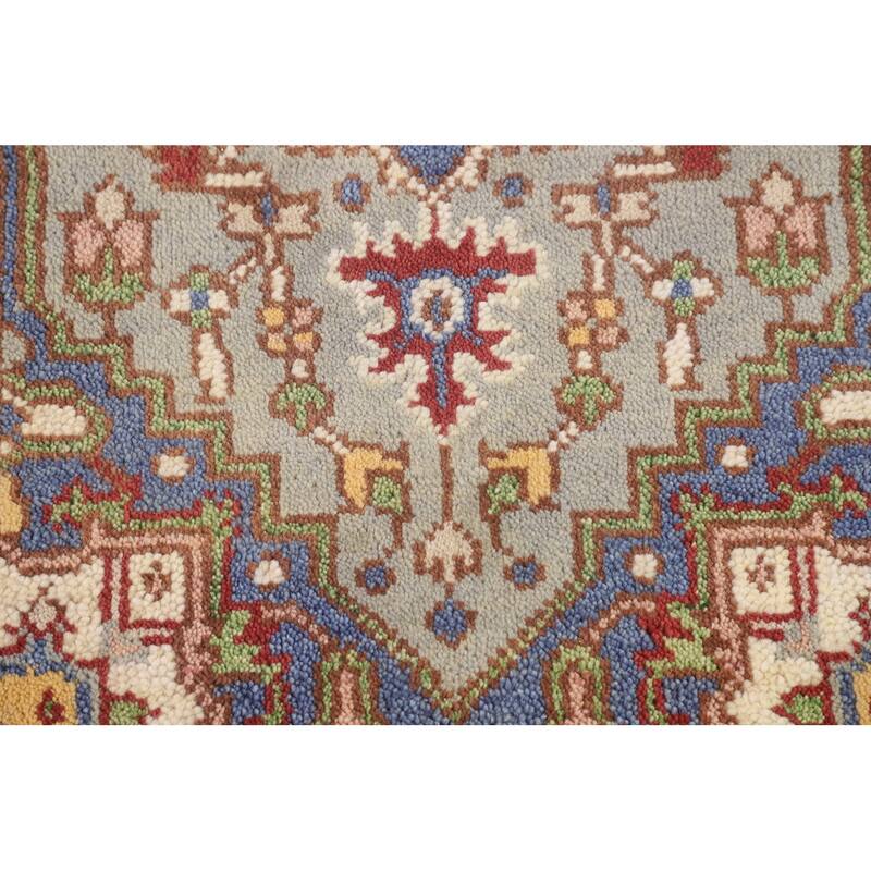 Geometric Heriz Serapi Foyer Rug Hand-Knotted Oriental Wool Carpet - 2'11"x 5'0"