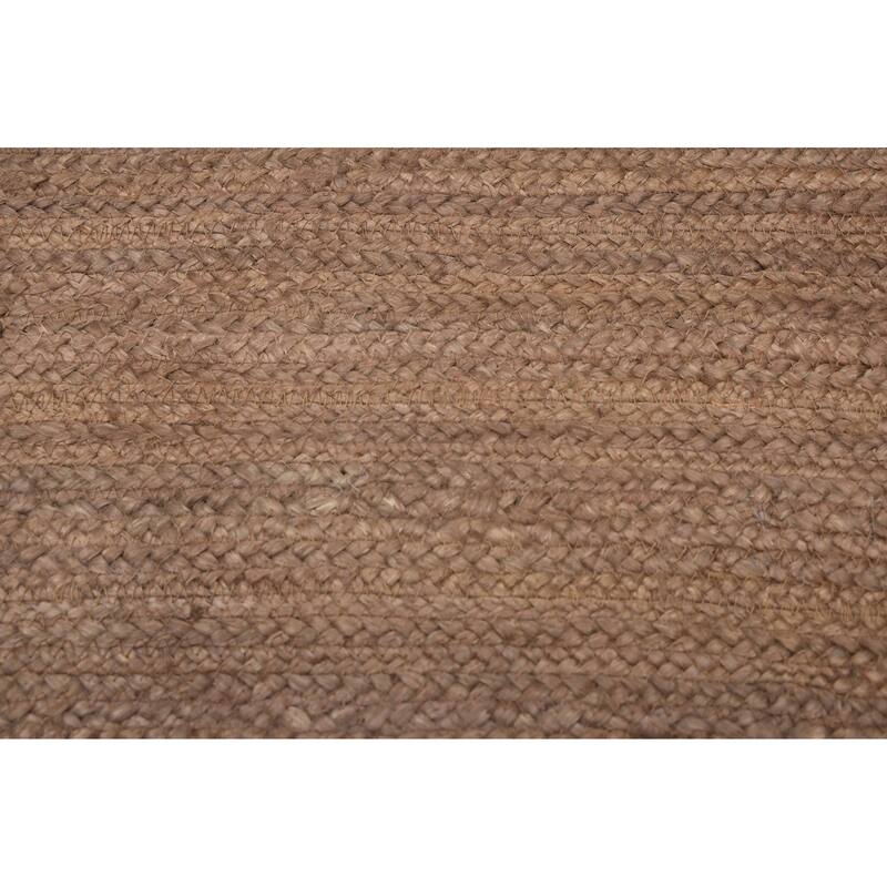 ECARPETGALLERY Braided Weave Palas Denizli Taupe Jute Rug - 4'1 x 5'10