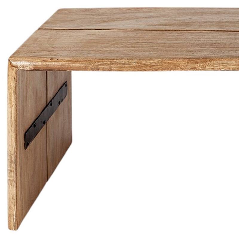 HomeRoots 48" Brown Solid Wood Coffee Table - 25