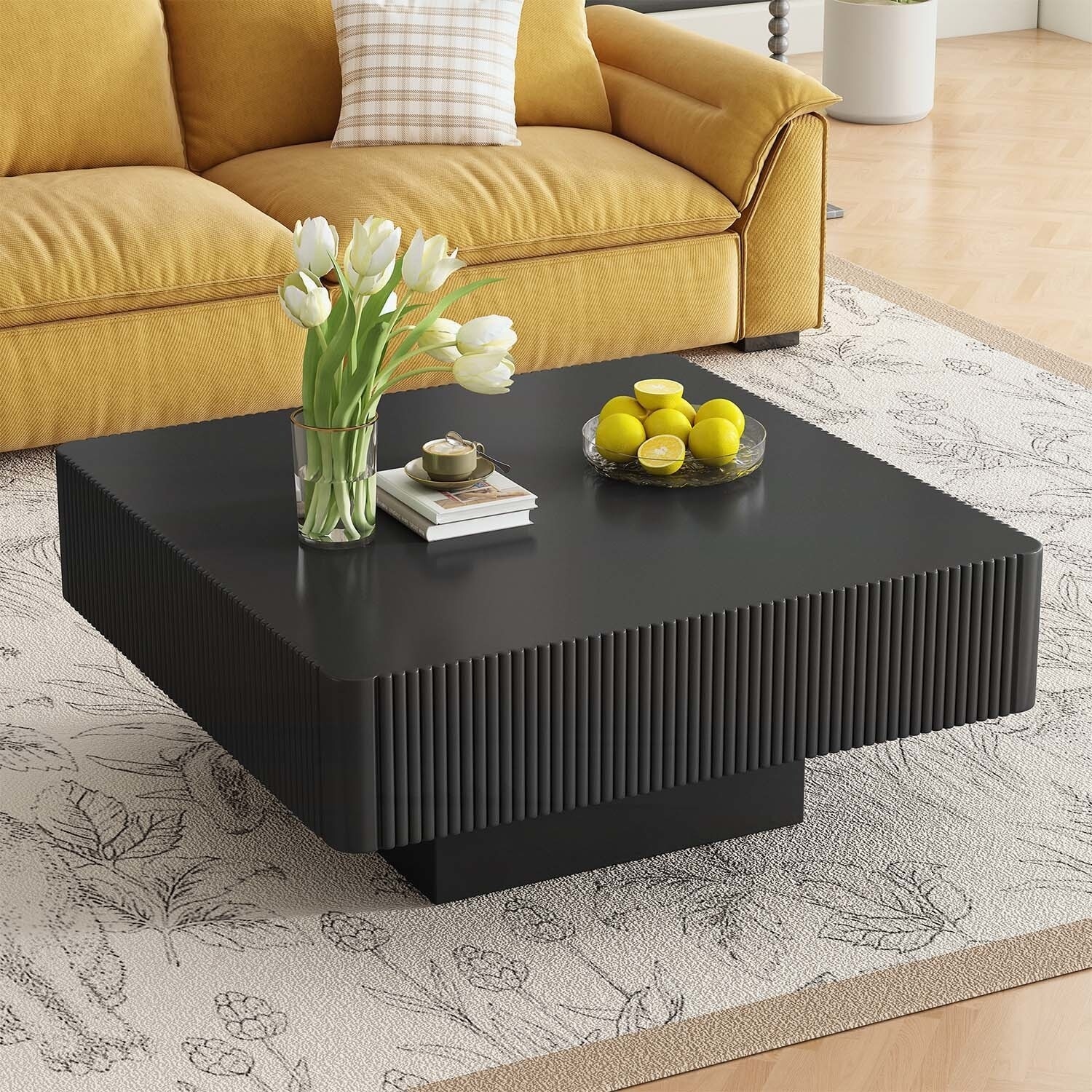 Minimalist Center Table with Sturdy Base for Living Room