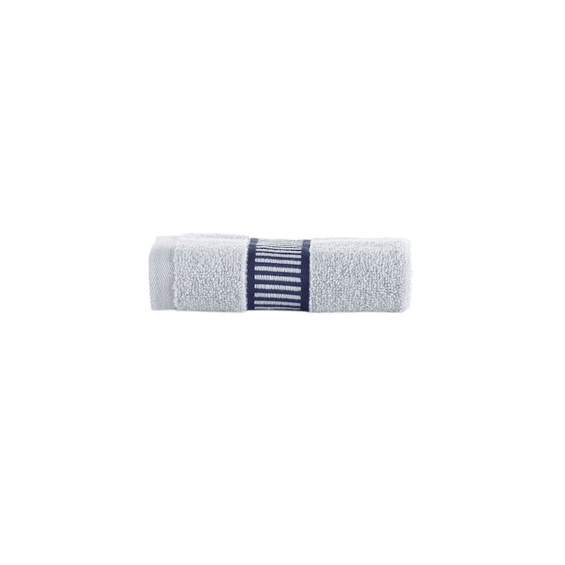 Brooks Brothers Fancy Border Wash Towel - Silver