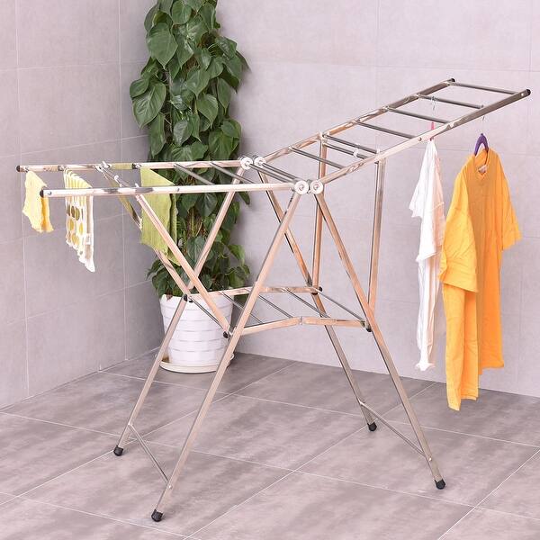Shop Costway 58 Folding Clothes Drying Rack Laundry Dry Hanger