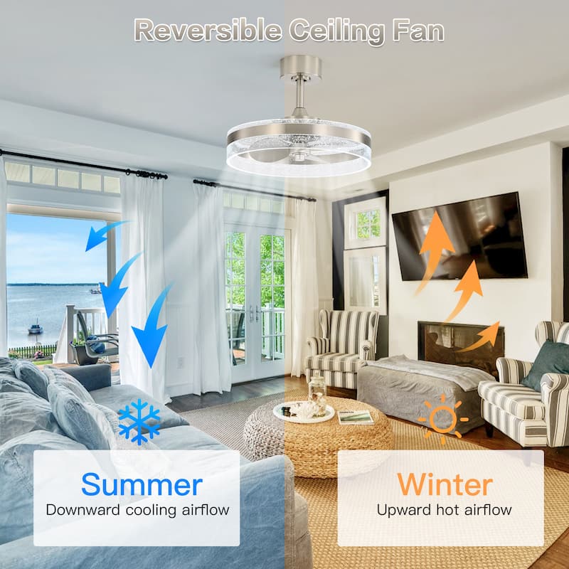 20-inch Ceiling Fan with Remote Control, Dimming and Reversible DC Motor