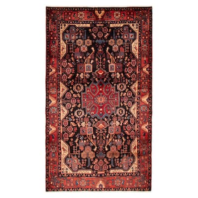 Anatolian Vintage Black, Red Rug 5'2" x 9'0" - 5'2 x 9'0