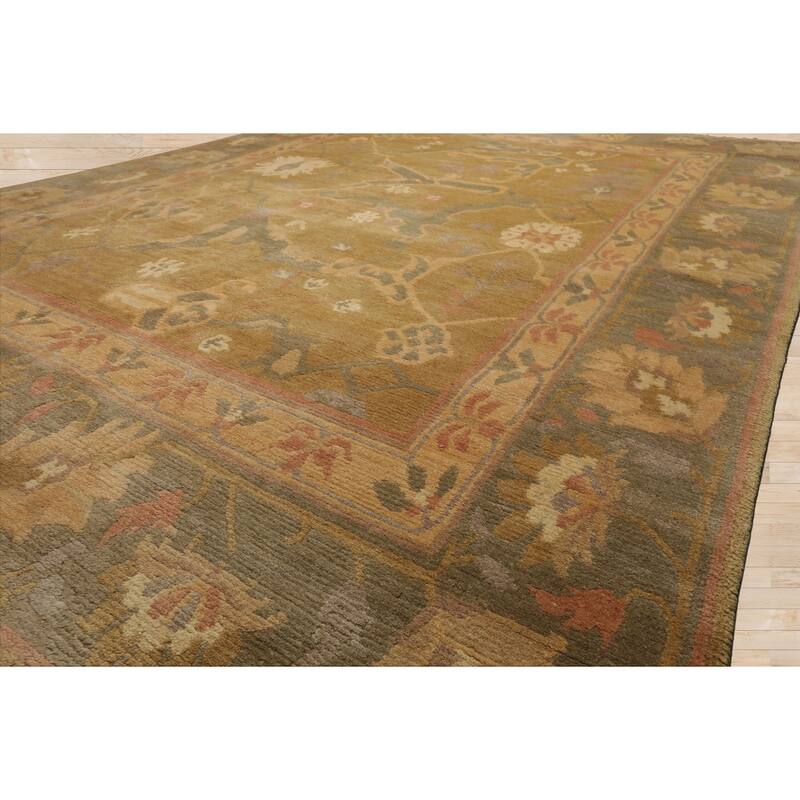 8x10 Hand Knotted Wool Mustard Tibetan Plush Pile 223 Bidjar Wash Rug - 8' x 10'