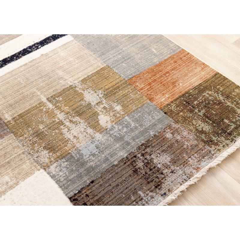 Sydney Collection - Warm Toned Patchwork Design Rug