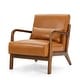 preview thumbnail 48 of 107, Glitzhome Set of 2 30.75"H Mid-Century Modern PU Leather Accent Armchairs with Rubberwood Frame - 25.75"L x 33.75"W x 30.75"H