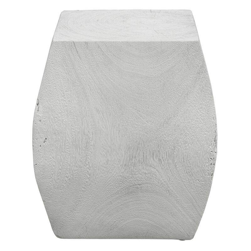 Wooden Square Top Accent Stool - 17" - Cream