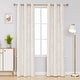 preview thumbnail 56 of 62, Room Darkening Silver Foil Pattern Grommet Curtains 2 Panels 52 x 84 Inch - Beige