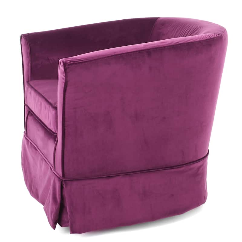 Roomfitters Upholstered Swivel Chair with Loose Skirted Cover, Cozy Modern Accent Seating for Home Spaces, Fuchsia