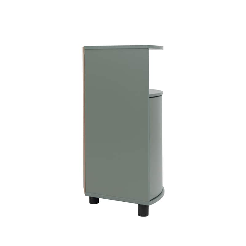 DH BASIC Modern 31-inch LED Corner Accent Cabinet with Open Shelf by Denhour