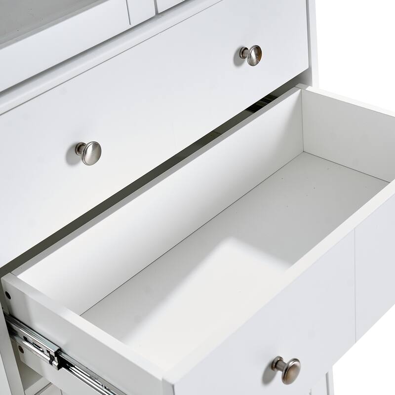 Kitchen Pantry Cabinet with Drawer, Doors & Shelves, Large Capacity Pantry Storage Cabinet, Freestanding Kitchen Cupboards