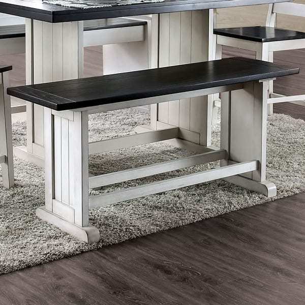 shop furniture of america mage rustic white solid wood counter height bench on sale overstock 27491174 furniture of america