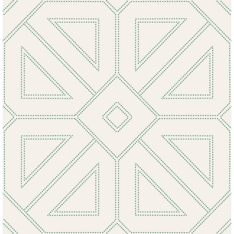 A-Street Prints Voltaire Green Beaded Geometric Wallpaper