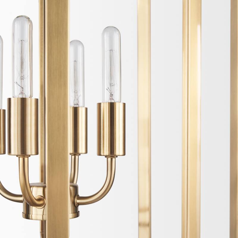 Colleen Antiqued Gold Metal 4-Light Chandelier - 23.6L x 23.6W x 29.9H - 23.6L x 23.6W x 29.9H