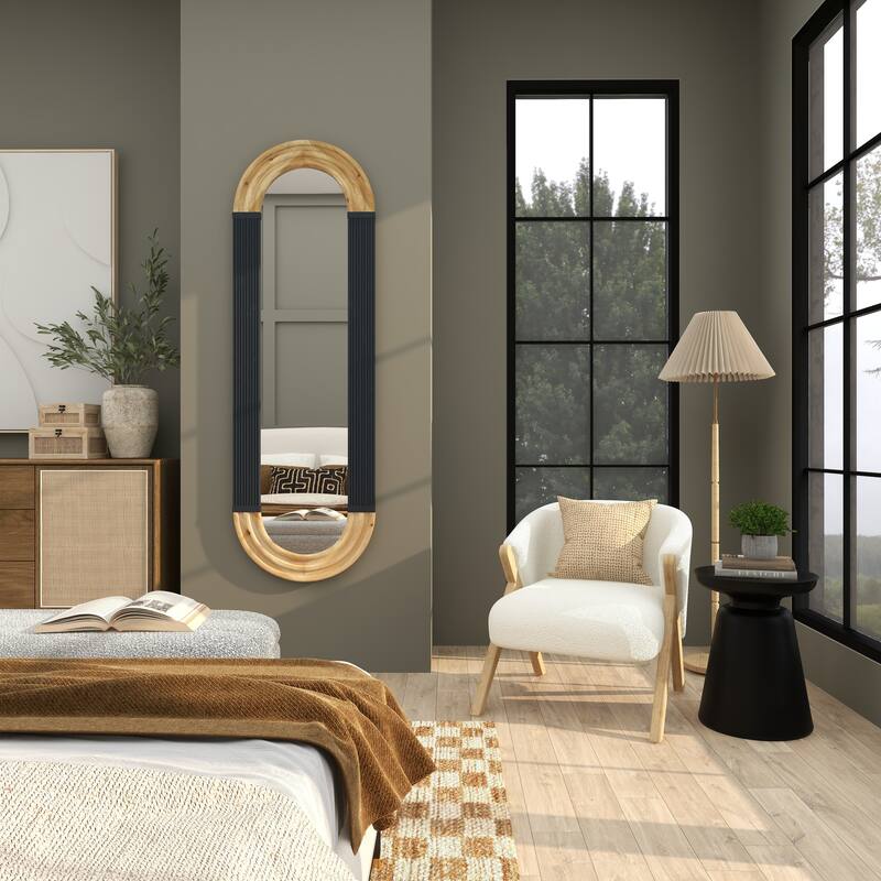 White Polyester Rounded Boucle Living Room Accent Chair with Angled Wooden Legs