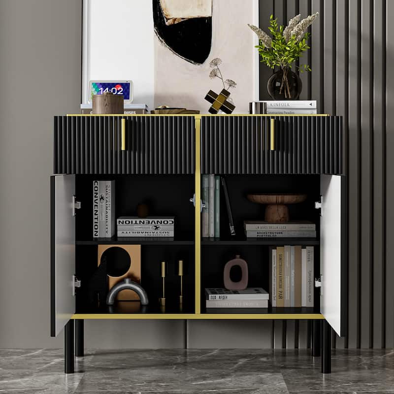 Pop-Up Door Credenza Sideboard Buffet Buffet Sideboard Storage Cabinet