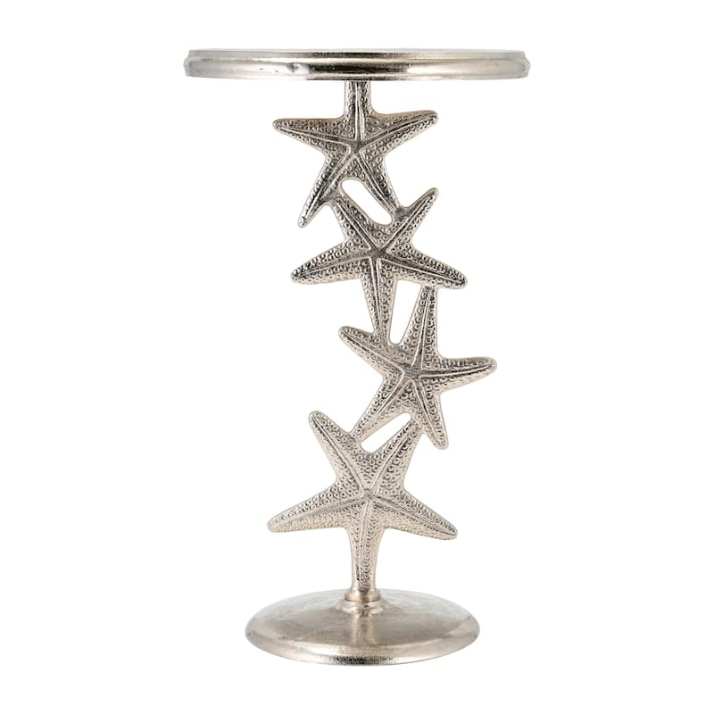 Sagebrook Home Coastal Accent Table Metal Aluminum Sculptural Starfish Base Nautical Inspired