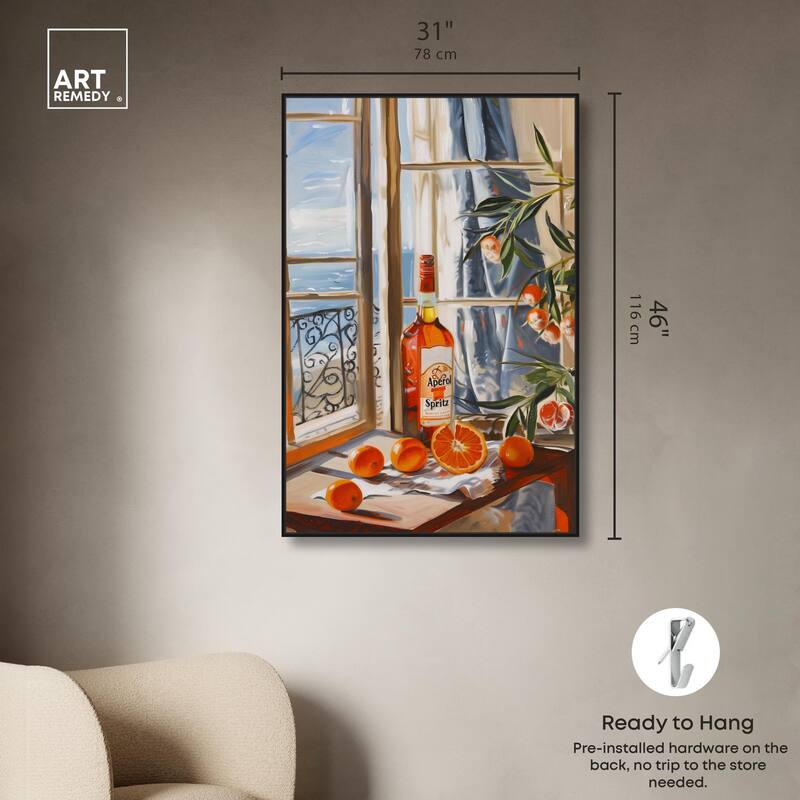 Orange Aperol by the Sea Canvas by Art Remedy