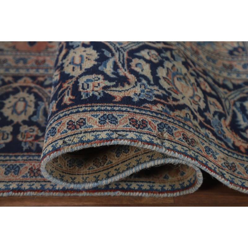 Hand Knotted Oriental 100% Wool Carpet Traditional Floral Oranges & Rust Mashad Area Rug - 9' 11'' X 6' 6''