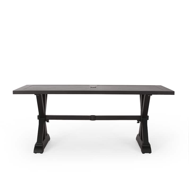 Brookdale Outdoor Aluminum Dining Table by Christopher Knight Home - 70.50"L x 30.75"W x 29.25"H - Antique Matte Black