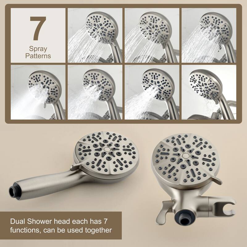 Wall Mounted Shower System with 7 Spray Patterns