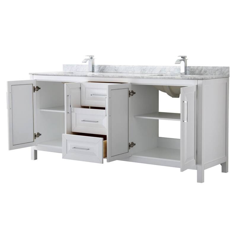 Wyndham Collection Daria 80" Free Standing Double Vanity Set with MDF
