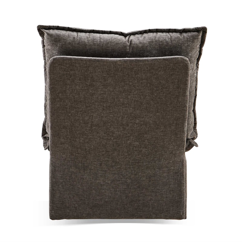 Modern 28.74" Upholstered Chenille 360 Swivel Rocking Chair with Metal Legs for Living Room