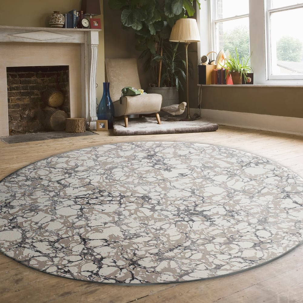 Admire Home Living Lucio 1240 Transitional Marbled Area Rug