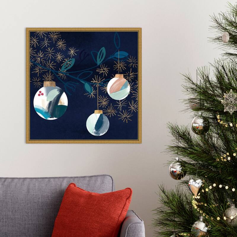 Crafty Blue Christmas II by Jennifer Paxton Parker Framed Canvas Wall Art Print
