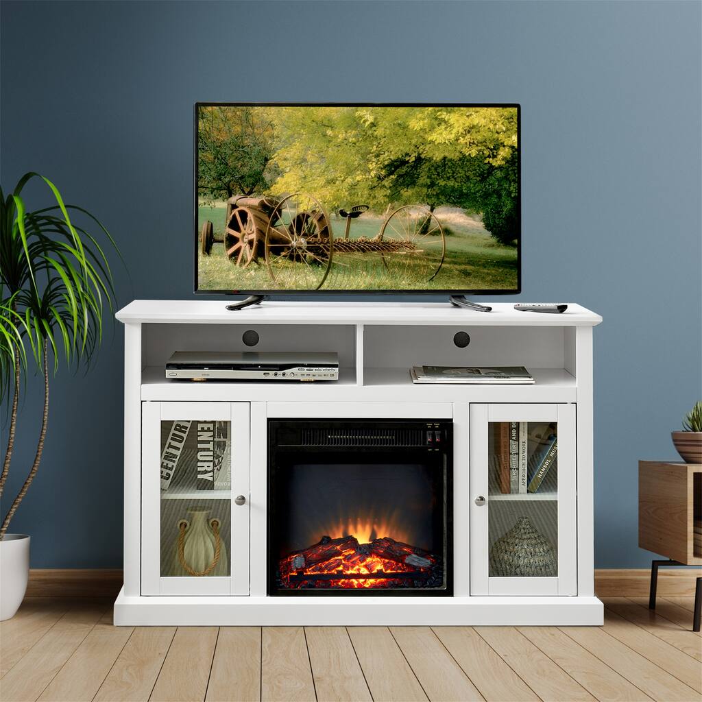 Electric Fireplace TV Stand with Insert Fireplace - 31"Hx48"Wx16"D