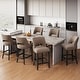 preview thumbnail 41 of 59, Upholstered Counter Height Bar Stools with wood legs for Kitchen Island Dining Room