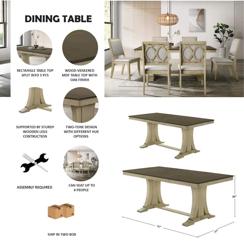 CraftPorch Elegant Farmhouse 7-piece Dining set