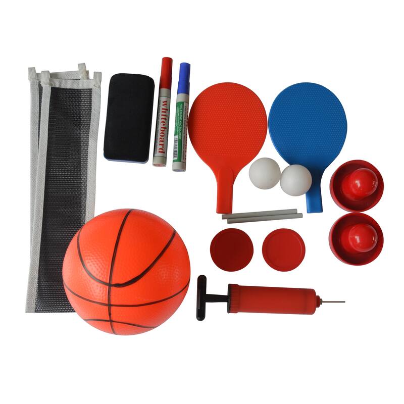 Hathaway Scout 54-in 4-in-1 Multi Combo Game Table, Air Hockey, Arcade Basketball, Table Tennis, Dry Erase Board