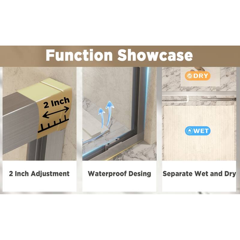 Aluminum Frame Double Sliding Shower Door