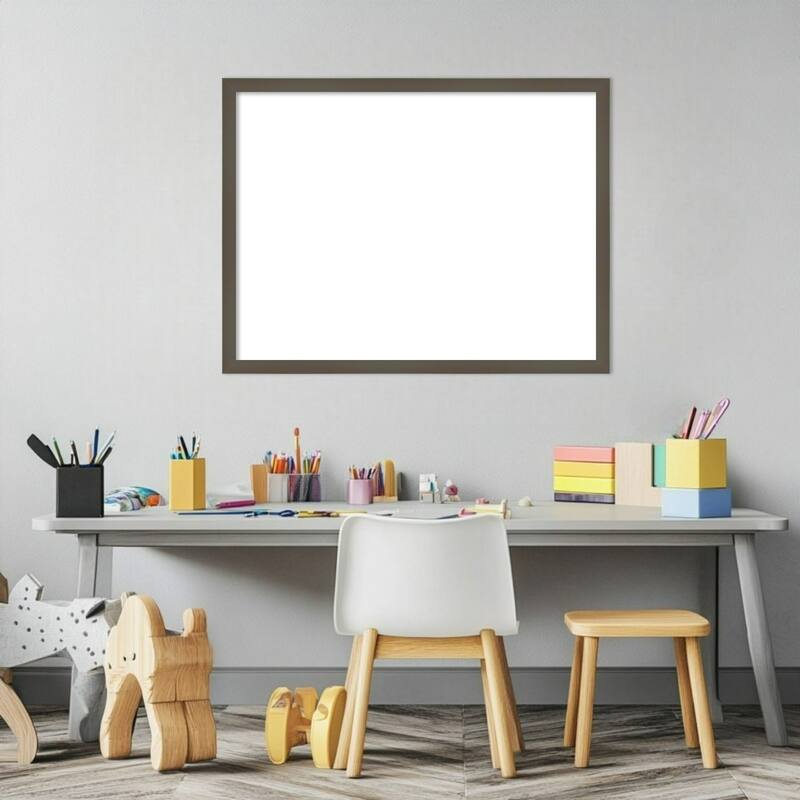 Amanti Art Svelte Clay Grey Framed Dry Erase Magnetic Board