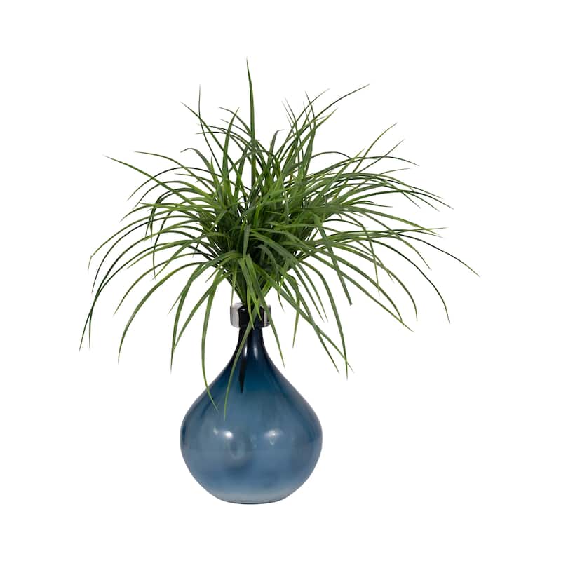Sagebrook Home Coastal Glass Blue Modern Vase