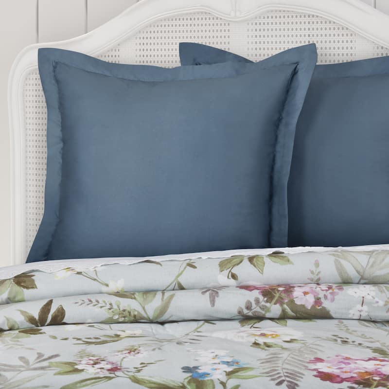 Sara Euro Sham - Blue - Euro Square