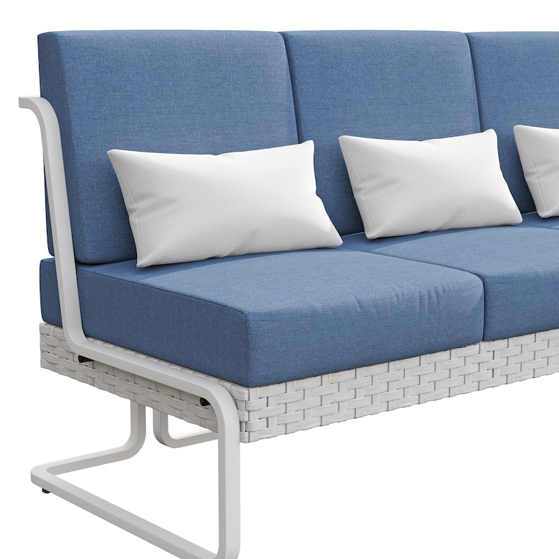 Corvus Akrotiri 3-piece Outdoor Conversation Seating Set - Blue