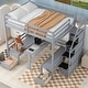 preview thumbnail 11 of 14, Full over Full Convertible Bunk Bed with Staircase and Multipurpose Design