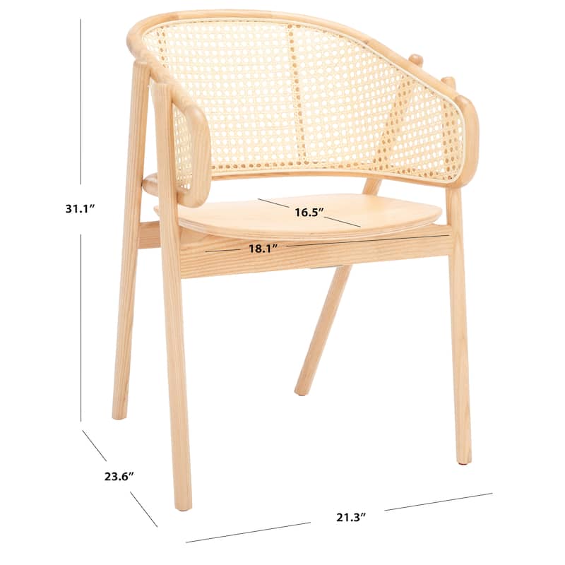 SAFAVIEH Couture Naama Rattan Back Dining Chair - 21 In W x 24 In D x 31 In H - 21Wx24Dx31H