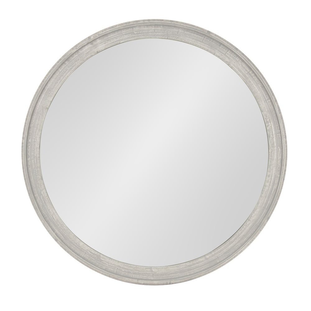 Kate and Laurel Mansell Wood Framed Wall Mirror - 28" Diameter