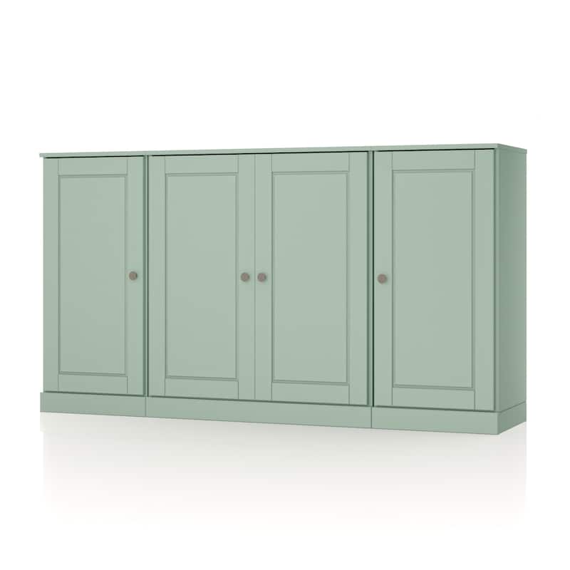 100% Solid Wood 65" Sideboard with Clear, Frosted Glass or Solid Wood Doors by Palace Imports