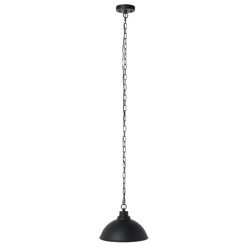SAFAVIEH Lighting Mirjan 12" Rustic Outdoor Pendant - 12" W x 12" D x 55" H - Black - 12Wx12Dx55H
